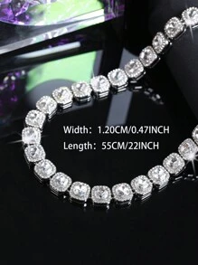 1条嘻哈时尚链条项链，镶嵌闪亮水钻，嘻哈项链，男士珠宝礼物