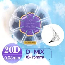 SONG LASHES 500pcs,Premade Fans Eyelash Extensions,20D,Curl C D,Natural & Soft,Hand-Grafted False Eyelasheslash Clusters,Eyelash Clusters,Individual Eyelashes,Lashes,Fake Lashes - Black - View 14