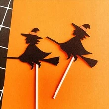 1set Halloween Cake Topper Decoration Cupcake Topper Pumpkin Bat  Ghost Party Dessert Supplies - Multicolor - View 4