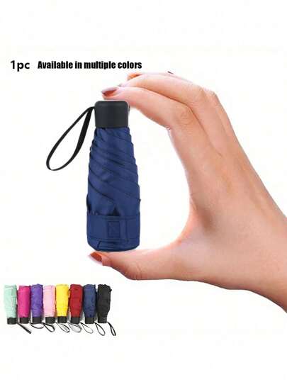 1pc Small Folding Umbrella, Mini Pocket Portable Travel Umbrella, Sun Umbrella Female Sunscreen UV Protection Sun And Rain Umbrella Two-In-One Mini Five-Fold Ultra-Light And Compact Portable, Mini Travel Umbrella, Small And Compact Portable Umbrella For Sunny And Rainy Days, Sunshade, 99% UV Protection, Suitable For Women And Men, Spring Summer Picks, Brides Maid Gifts, Room, Bedroom Decor, Bedroom Decor, Beach, Travel, For Men, For Women, Vacation,Cute Stuff,Outdoor,Garden,Travel Essentials,Portable Essentials,Beach Essentials,Graduation Season,Commencement,Graduation Ceremony,Graduation Gift,Graduation Present,Graduation Gift,Graduation Present,Congrats Grad,Congratulations Graduate,Valedictorian,Finish School,Graduation Party,Outdoor Essentials,Travel Portable,Hiking Essentials,Camping Essentials,Portable Tools,Summer Essentials ,Summer Portable
