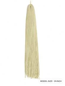 24 Inch 1pc Micro Braids Hair Extensions Synthetic Heat Resistant Wigs Black White Green Blue Brown Pink Multi-Color Crochet Hair Synthetic ZIZI Braiding Hair Extensions For Braiding Female Rave Braids Tiny Interface Synthetic Hair Extensions For Women Daily Party Holidays And Cosplay Use - Beige - View 2