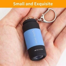 1 Đèn Pin Mini Sạc USB Led Ngoài Trời Nhỏ Móc Khóa Ánh Sáng Đèn Pin Nhựa Tiện Lợi - Nhiều màu - Xem 2