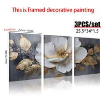 3pcs/Set Unframed Canvas Posters, Modern Abstract Flower Paintings, Canvas Wall Art, Artwork Wall Paintings, Can Be Used As Gifts, Bedroom, Office, Living Room, Cafe, Bar, Wall Decoration, Home And Dormitory Decoration, 40*60 Cm Birthday Graduation