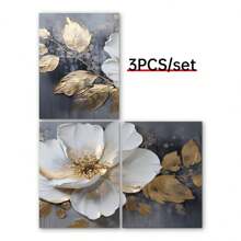 3pcs/Set Unframed Canvas Posters, Modern Abstract Flower Paintings, Canvas Wall Art, Artwork Wall Paintings, Can Be Used As Gifts, Bedroom, Office, Living Room, Cafe, Bar, Wall Decoration, Home And Dormitory Decoration, 40*60 Cm Birthday Graduation