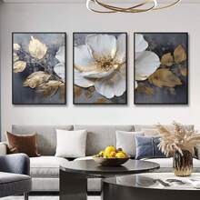 3pcs/Set Unframed Canvas Posters, Modern Abstract Flower Paintings, Canvas Wall Art, Artwork Wall Paintings, Can Be Used As Gifts, Bedroom, Office, Living Room, Cafe, Bar, Wall Decoration, Home And Dormitory Decoration, 40*60 Cm Birthday Graduation