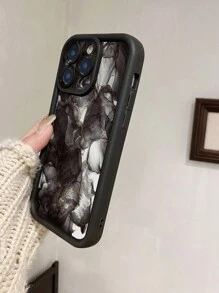 1pc Smoke Marble Pattern Mobile Phone Case With Precision-Cut Camera Protection Compatible With IPhone 11 Pro Max/12 Pro Max/13 Pro Max/14 Pro Max/15 Pro Max, Samsung, Redmi, OPPO/Realme, VIVO, Infinix, HUAWEI, MOTO, Itel, One Plus
