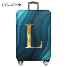 Luggage Cover Travel Case Cover For 18 To 32 Inch Luggage Protector Cases For Men Women Outdoor Holiday Travel Essentials Accessories Polyester Suitcase Elastic Dust Covers Fashion Initial Name A To Z Gold Letter Print Travel Accessories Travel Must Haves Bag For School School Accessories School Stuff - Blue - View 55
