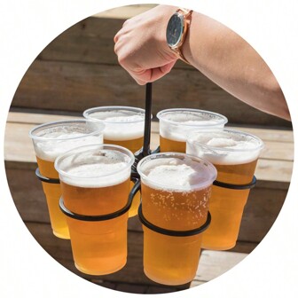 Dispensador de bebidas/Dispensador de bebidas perfecto para fiestas con portavasos, divisor de vasos portátil, bandeja para bebidas para fiestas y reuniones - Se adapta a varios vasos, adecuado para compartir bebidas móviles al aire libre