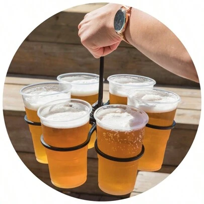 Party Perfect Drink Dispenser/Beverage Dispenser With Cup Holder, Portable Cup Divider, Drink Caddy For Parties, Gatherings - Fits Multiple Cups, Suitable For Outdoor Mobile Beverage Sharing Back To School