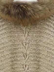 JIANHU V-Neck Long Sleeved Western-Style Fur Collar Edge Cardigan