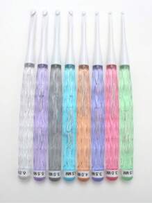 Juego de 8 ganchos de ganchillo de colores transparentes con apariencia de caramelos