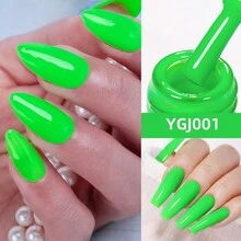 RS NAIL霓虹發光凝膠甲油15g，12種夏季甲彩色，包括熱紅、粉紅、綠色、黃色，凝膠甲油，甲油藝術凝膠塗料，霓虹系列美甲 - 橄欖綠 - 查看 2