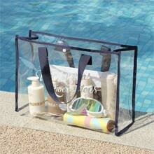 A Large Capacity PVC Swim Bag With Wet And Dry Separation, Transparent And Waterproof, Suitable For Travel Clothes/Swimsuit /Beach Storage - Multicolor - View 9