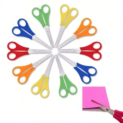 5Pcs Scissors Set - Built-In Scale,Tip,Versatile Cutting Scissors For Office And Craft Art Projects, Cutting Paper, Cards,And More,Back To School,School Supplies