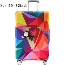 18-32Inch Luggage Cover Elastic Suitcase Cover For 18 To 32 Inch Travel Case Cover Luggage Dazzling Geometry Pattern Name Initials Letter Pattern Pattern Anti-Scratch Protector Case Protector Cover Travel Suitcase Cover Protective Cover Dustproof Cover Trolley Case Luggage Dust Cover Travel Accessories ﻿ ﻿ Bag For School School Accessories School Stuff