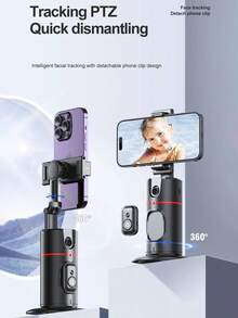 Gimbal theo dõi khuôn mặt xoay 360° Giá đỡ ổn định Monopod Gimbal theo dõi máy tính để bàn, có điều khiển từ xa, để chụp ảnh trực tiếp - màu đen - Xem 2