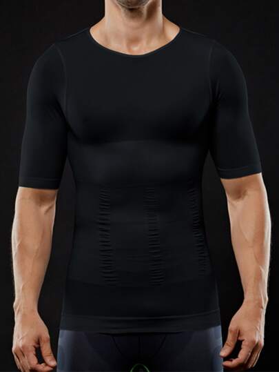 Men Slimming Body Shaper Seamless Compression Shirt Tummy Control Slimmer Shapewear Gynecomastia Undershirt