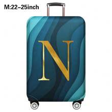 Luggage Cover Travel Case Cover For 18 To 32 Inch Luggage Protector Cases For Men Women Outdoor Holiday Travel Essentials Accessories Polyester Suitcase Elastic Dust Covers Fashion Initial Name A To Z Gold Letter Print Travel Accessories Travel Must Haves Bag For School School Accessories School Stuff - Blue - View 50