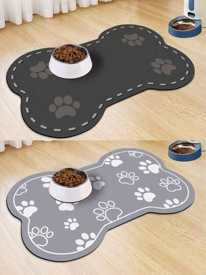 1pc Exclusive Original Pet Feeding Mat, Non-Slip Water Absorbent And Easy To Clean Drip Tray, Suitable For Cats & Dogs, Perfect Gift For Pet Lovers, Applicable For Various Pet Sizes, Small Dogs, Large Dogs, Kittens, Dog Beds - Suitable For Kitchen, Dining Room, Countertop, Bar, Living Room, Bathroom, Multi-Purpose, With Waterproof Rubber Bottom, Soft & Easy To Store.