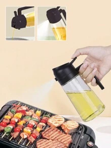 1pc, Oil Spray Pot, Automatic Opening And Closing Oil Bottle, Oil Sprayer, Kitchen Oil Sprayer, Glass Oil Sprayer Mister, Gravity Oil Bottle, Leak-Proof Olive Oil Storage Bottle, Vinegar Dispenser, For Cooking, Baking, Salad, Grilling, Kitchen Gadget