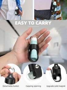 1入組吸入器套，輕巧便攜PU皮革吸入器盒，只含套（不含吸入器）；吸入器套PU皮革保護旅行攜帶迷你皮套，輕便背夾式收納袋，帶強力鑰匙扣，不含吸入器 - 黑色 - 查看 3