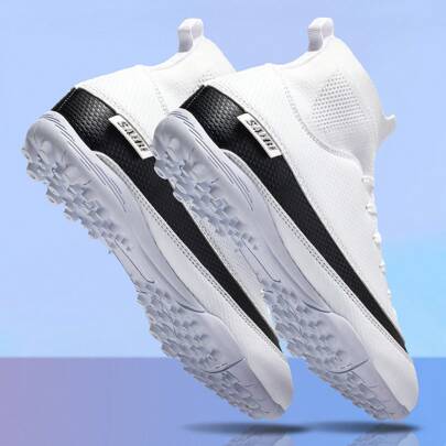 Youth, Outdoor, Breathable, Lightweight, Spikes, Football Shoes, Lace-Up, Training, TF, Turf Anti-Slip, Professional Sports Shoes
