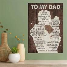 1入組帆布牆藝海報-獨特的家庭辦公室農家廚房客廳臥室裝飾，女兒給爸爸的深情禮物，高品質帆布材料，無框設計，特殊感人的紀念品 - 彩色 - 查看 5