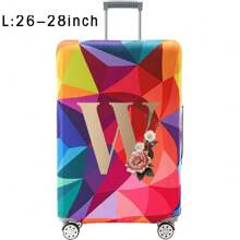 18-32Inch Luggage Cover Elastic Suitcase Cover For 18 To 32 Inch Travel Case Cover Luggage Dazzling Geometry Pattern Name Initials Letter Pattern Pattern Anti-Scratch Protector Case Protector Cover Travel Suitcase Cover Protective Cover Dustproof Cover Trolley Case Luggage Dust Cover Travel Accessories ﻿ ﻿ Bag For School School Accessories School Stuff
