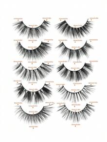 MAGEFY 20Pairs Of Natural Cross Full Mixed Style False Eyelashes,Fluffy Slim For Everyday Use Manga Eyelashes, Travel Essentials - Black - View 5