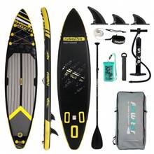 FunWater Stand Up Paddle Board Inflatable  Surfboard Complete Accessories For Adjustable Paddle Board, Pump, ISUP Travel Backpack, Leash, Waterproof Bag, Adult Paddle Board - 16F-black and Yellow - View 1