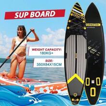 FunWater Stand Up Paddle Board Inflatable  Surfboard Complete Accessories For Adjustable Paddle Board, Pump, ISUP Travel Backpack, Leash, Waterproof Bag, Adult Paddle Board - 16F-black and Yellow - View 2