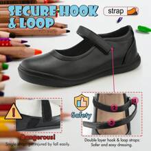 Girl's Mary Jane Flats Lightweight School Uniform Shoes Black Dress Shoes - Black - View 3