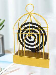 1 Miếng Creative Sắt Nghệ thuật Lồng chim Giá đỡ cuộn muỗi Với Cái mâm Cái đó Có thể Như A Đồ trang trí Và - Nhiều màu - Xem 8