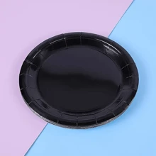 10st/20st Zwarte feestbenodigdheden Zwarte papieren borden Papieren servetten voor verjaardagen Bruiloft Halloween feestdecoraties Wegwerpserviessets Perfect voor feesten en evenementen,