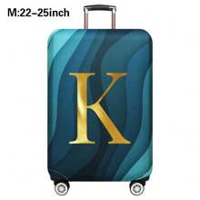 Luggage Cover Travel Case Cover For 18 To 32 Inch Luggage Protector Cases For Men Women Outdoor Holiday Travel Essentials Accessories Polyester Suitcase Elastic Dust Covers Fashion Initial Name A To Z Gold Letter Print Travel Accessories Travel Must Haves Bag For School School Accessories School Stuff - Blue - View 59