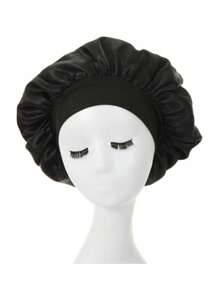 1 pieza Gorro de satén para dormir, gorro de seda para cabello rizado, gorro grande con banda ancha para niñas y mujeres, decoración para el hogar y el baño, de vuelta a la escuela