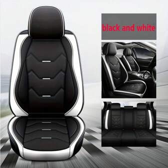 5 Seat Covers, New, Premium, Universal Fit, Full Package, Full Coverage, Full Faux Leather, Breathable, Car Seat Protector, Cushion Cover