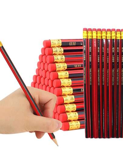 30/20/10/5pcs Student Writing HB Pencils, Study Stationery Drawing Pencils With Eraser, Hexagonal Rod Pencil