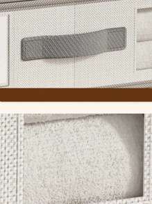 1pc Quilt Storage Bag, Bed Sheet Organizers And Storage, Foldable Organizer Box For Linen Closet, Sheets Organizing, Bedding Storage Container, Gray, Bedroom Wardrobe Organizer, Drawer Organizer For Home, Foldable Bedding And Blanket Storage Box, Bedroom Accessories, Home Organization And Storage Supplies Bag For School School Accessories School Stuff - Multicolor - View 4