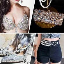 100pcs Hand-Sewn Acrylic Rhinestones, Large Mixed Shapes Acrylic Rhinestones With Sewing Holes, Suitable For Clothing DIY Crafts, Apparel, Shoes, AB Crystal - Crystal AB - View 5