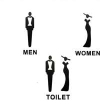 1 件亚克力厕所标志，带 3D 男性和女性符号，办公室和公共卫生间指示牌最佳礼物 - 彩色 - 查看 2