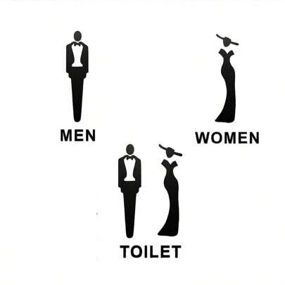 1 ชิ้น ป้ายห้องน้ำอะคริลิกพร้อมเครื่องหมายชาย-หญิง 3 มิติ ป้ายบ่งชี้ห้องน้ำสำนักงานและสาธารณะ ของขวัญที่ดีที่สุด