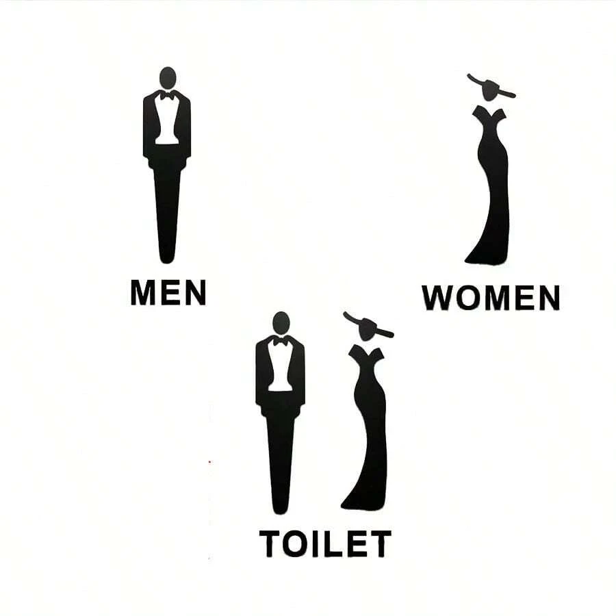 1 件亚克力厕所标志，带 3D 男性和女性符号，办公室和公共卫生间指示牌最佳礼物