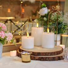 3入組LED電子模擬無煙蠟燭茶燈，帶遙控器燭光，生日、婚禮、派對、假期、室內外創意場景裝飾燈，遙控器（不含電池）