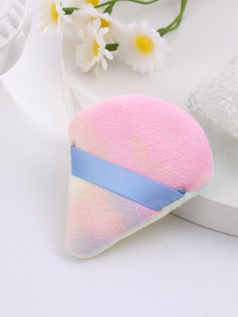 1个多色散粉扑，三角形水晶绒面气垫粉扑，用于定妆粉，超柔软，价格实惠，适合作为圣诞礼物、化妆品、化妆工具、平价好物、礼品、女士礼品、圣诞礼物