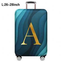Luggage Cover Travel Case Cover For 18 To 32 Inch Luggage Protector Cases For Men Women Outdoor Holiday Travel Essentials Accessories Polyester Suitcase Elastic Dust Covers Fashion Initial Name A To Z Gold Letter Print Travel Accessories Travel Must Haves Bag For School School Accessories School Stuff - Blue - View 66