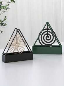 简易蚊香架三角铁制蚊香托盘座灰色创意家居悬挂立式香炉蚊香盒 - 彩色 - 查看 2