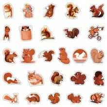 50张卡通可爱松鼠小动物涂鸦贴纸个性时尚创意DIY精美装饰贴纸滑板吉他冰箱水杯头盔流行贴花玩具 - 彩色 - 查看 6