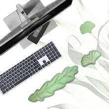 Almohadilla con reposamuñecas para teclado ergonomico - Mejora la eficiencia de escritura, alivia el dolor de muñeca y brinda soporte estable - Adecuado para juegos, oficina, laptops, color verde - Verde - Ver 2