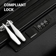 Luggage Set 3 Piece Suitcase Sets With Spinner Wheel, ABS Hardside Travel Laggage Travel Suitcase Suitcases Suit Case Durable Travel Luggage,Combination Lock, 360° Smooth-Rolling Wheels, Large Capacity For Travel, Ideal For School/College/Office Use, Suitable For Boys/Girls/Women/Man, Perfect For Trips & Daily Needs - 黑色 - 查看 3
